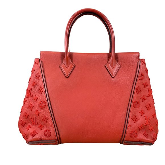 LOUIS VUITTON Authentic W Veau PM Cachemire Red Leather Tote Handbag Monogram LV - Picture 1 of 10